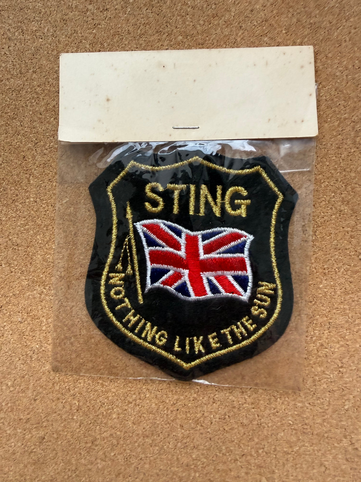 Sting "...Nothing Like the Sun" Embroidered Patch — Vintage 1987 Design, Unopened (approx. 8 × 9.5 cm)