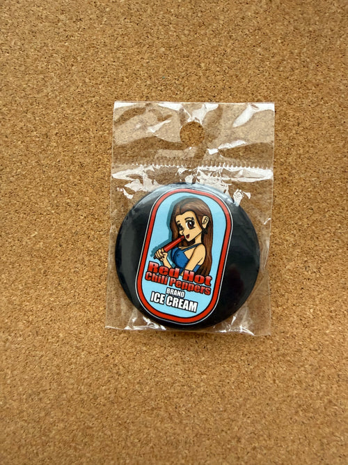 Red Hot Chili Peppers "Brand Ice Cream" Badge — Vintage Japanese Promo Design, Unopened (approx. 57mm)