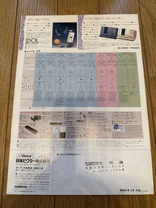 Victor/JVC Radio-Cassette General Catalog — Sophie Marceau Cover (Original 1980s Japan)