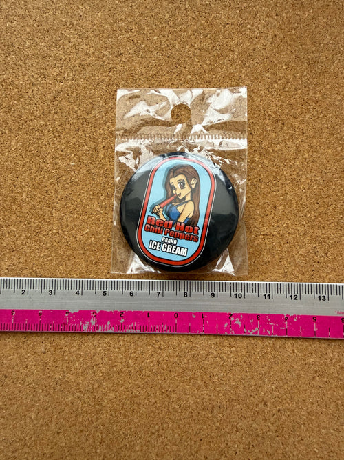 Red Hot Chili Peppers "Brand Ice Cream" Badge — Vintage Japanese Promo Design, Unopened (approx. 57mm)