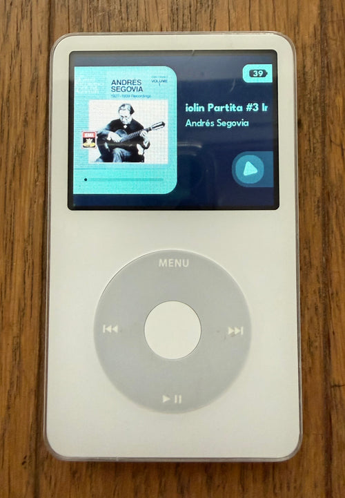 Restored iPod 5th gen playing music on Rockbox — Wolfson DAC, 512GB, hand-restored in Tokyo