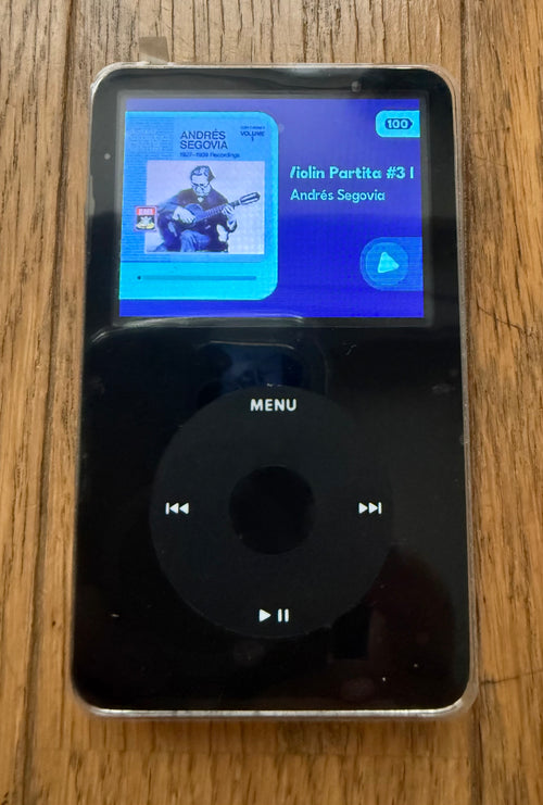Restored iPod 5th gen playing music on Rockbox — Wolfson DAC, 512GB, hand-restored in Tokyo