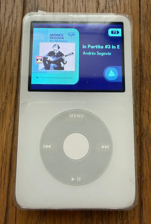 Restored iPod 5th gen playing music on Rockbox — Wolfson DAC, 512GB, hand-restored in Tokyo